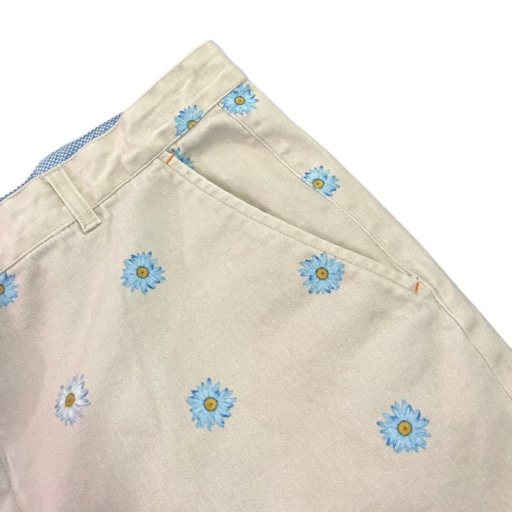 Tallia Sport Daisy Shorts | Modern Fit Stretch | Tan, Blue & Yellow | Men’s 38 - Picture 4 of 9